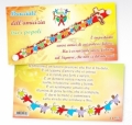CONFEZIONE CARTONCINO CON BRACCIALE DELL'AMICIZIA TRA I POPOLI