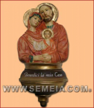 ACQUASANTIERA SACRA FAMIGLIA RESINA cm 7,5x15,5 CIRCA