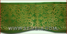 PIZZO JAQUARD POL84% VISC16% VAR. CATENA 003 VERDE VAR. TRAMA 050 H. 14 cm