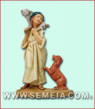 PASTORE C/CANE E CAPRETTA SULLE SPALLE (122) T/L cm 12