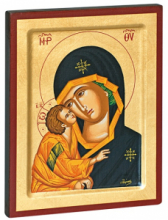 QD SP/044 MARIA ODIGITRIA/VLADIMIR MANTO NERO/VIOLA CLASSICA C/PIEDE RIENTRANTE APP/APP. PEFKIS cm 18x23
