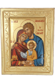 SACRA FAMIGLIA FONDO VERDE cm 19,5x24,5 C/PIEDE PEFKIS