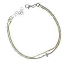 RD LA/007-AG BRACCIALE ARGENTO BICOLORE C/CROCE  + SC