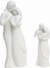 ST FR/071 STATUETTA INNAMORATI IN RESINA BIANCA cm 13 h CIRCA C/SCATOLA