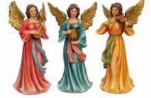 PR FR/108 ANGELI SUONANTI IN RESINA h 30 CIRCA DECORATI A MANO 3 SOGGETTI