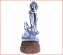 ST NG/004 STATUA B.AD. APP.LOURDES BASE LEGNO ARG. H. 4,5